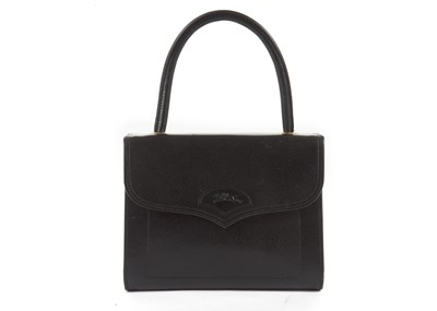 Lot 447 - Longchamp black top handle handbag, 1990s,...
