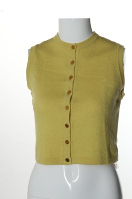 Lot 352 - Hermes yellow cashmere twin set, comprising a...