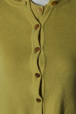 Lot 352 - Hermes yellow cashmere twin set, comprising a...