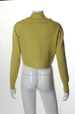 Lot 352 - Hermes yellow cashmere twin set, comprising a...