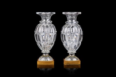 Lot 228 - A PAIR OF LATE 19TH CENTURY FRENCH CUT GLASS...