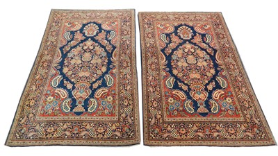 Lot 7 - A PAIR OF FINE KASHAN RUGS, CENTRAL PERSIA,...