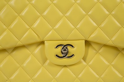 Lot 281 - Chanel bright yellow Jumbo Classic Flap,...