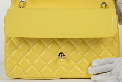 Lot 281 - Chanel bright yellow Jumbo Classic Flap,...