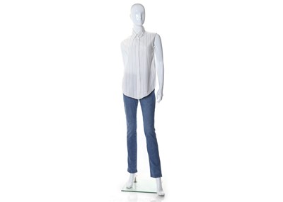 Lot 394 - Chanel white cotton sleeveless blouse, and a...