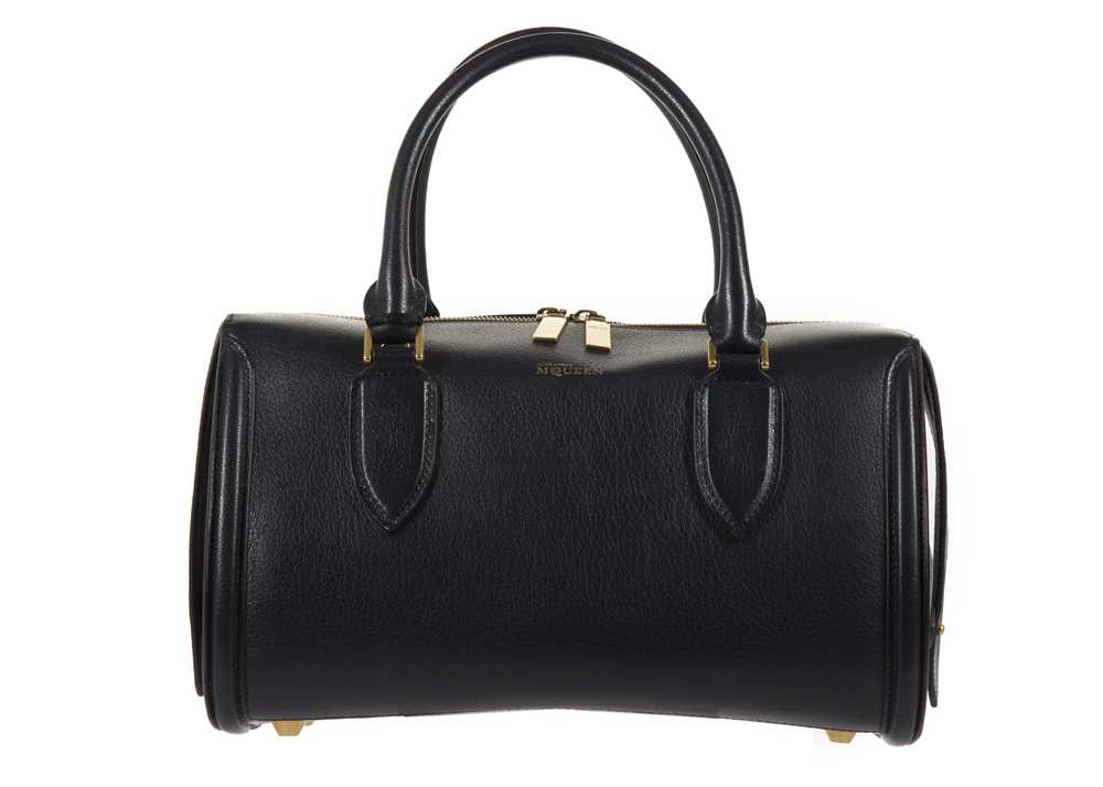 Lot 410 - Alexander McQueen navy Heroine Bowling bag,...