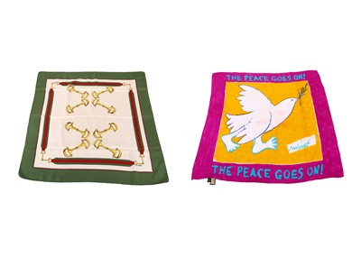 Lot 439 - Moschino and Gucci silk scarves, 1980s, the...