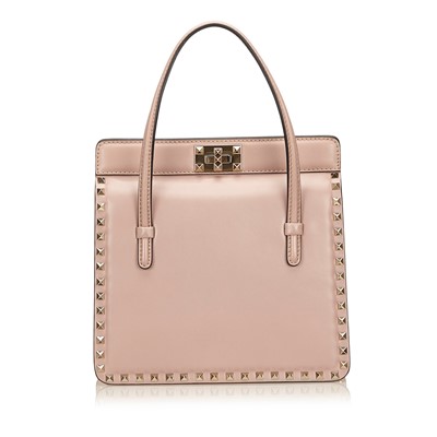 Lot 291 - Valentino pale pink leather Rockstud Frame bag,...