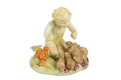 Lot 158 - A ROYAL WORCESTER 'WOODLAND DANCE' PORCELAIN...