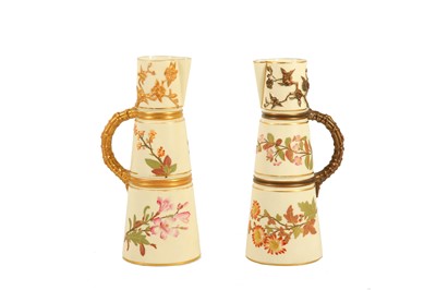 Lot 159 - TWO ROYAL WORCESTER AESTHETIC MOVEMENT...
