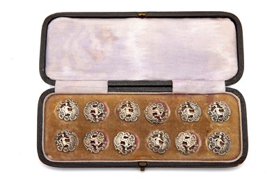 Lot 29a - A cased set of twelve Victorian antique...