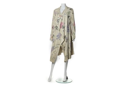 Lot 549 - Roberto Cavalli floral print suede coat,...