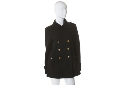 Lot 553 - Louis Vuitton black wool pea coat, with...