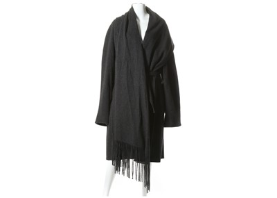 Lot 481 - Hermes grey cashmere wrap coat, of loose form...