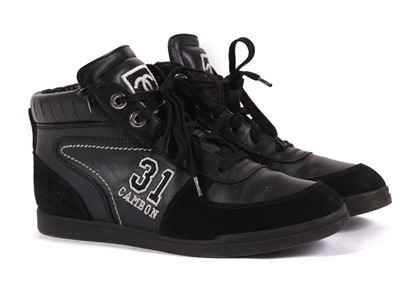 Lot 508 - Chanel Cambon black leather trainers /sneakers,...