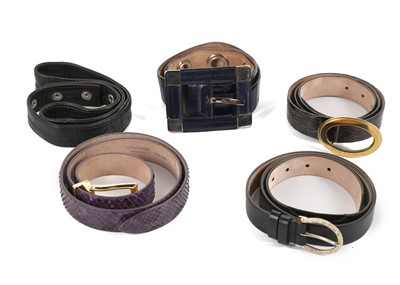 Lot 630 - Five Dolce and Gabbana belts, in brown...