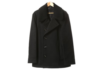 Lot 577 - Yves Saint Laurent black wool men's Pea coat,...
