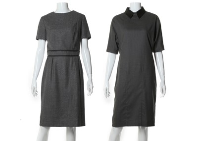 Lot 503 - Two Yves Saint Laurent grey wool dresses, one...