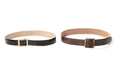 Lot 628 - Two Dolce and Gabbana men's belts, one brown...