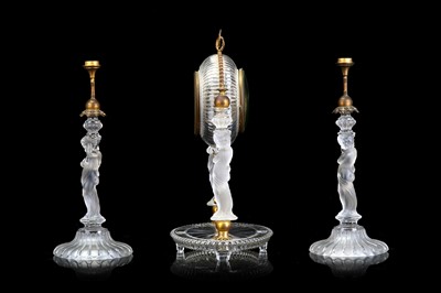 Lot 234 - A LATE 19TH CENTURY FROSTED AND CLEAR GLASS...