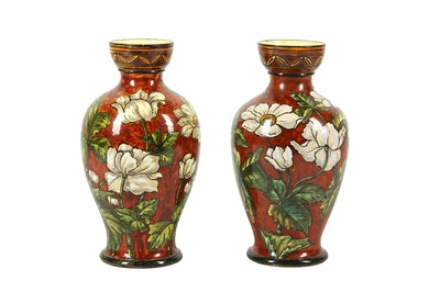 Lot 134A - A PAIR OF DOULTON LAMBETH FAIENCE POTTERY...