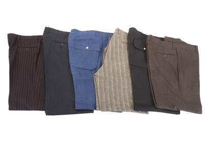 Lot 578 - Hermes men's trousers, six pairs in various...