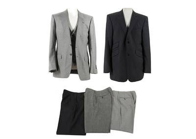 Lot 580 - Two men's designer suits, one wool and silk...