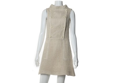 Lot 470 - Chanel cream wool crochet dress, with large...