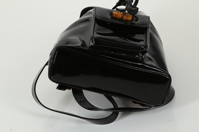 Lot 444 - Gucci black patent leather Bamboo Backpack PM,...