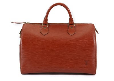 Lot 246 - Louis Vuitton tan epi leather Speedy 35, c....