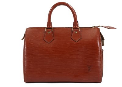 Lot 245 - Louis Vuitton tan epi leather Speedy 25,...