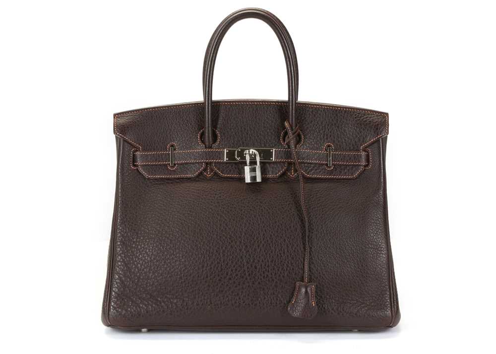 Lot 208 - Hermes Nicotine/Cocao Buffle Skipper Birkin 35,...