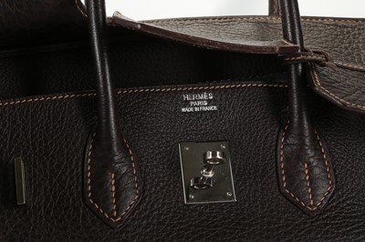 Lot 208 - Hermes Nicotine/Cocao Buffle Skipper Birkin 35,...