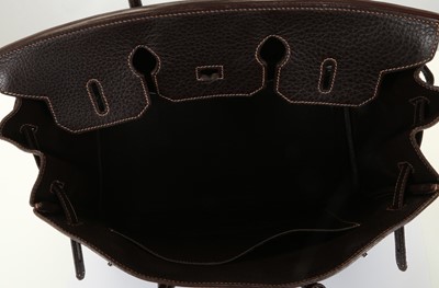 Lot 208 - Hermes Nicotine/Cocao Buffle Skipper Birkin 35,...