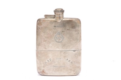 Lot 8 - A George V antique sterling silver hipflask,...