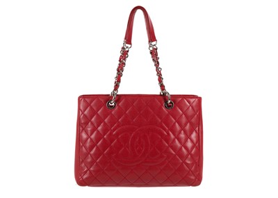 Lot 228 - Chanel red Grand Shopping Tote (GST), c. 2011,...