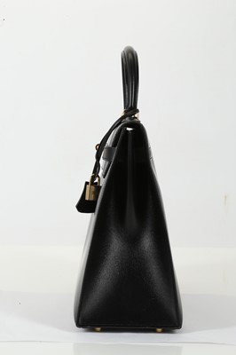 Lot 453 - Hermes black Kelly Sellier 35, c.1995, box...