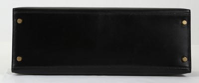 Lot 453 - Hermes black Kelly Sellier 35, c.1995, box...