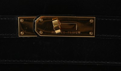 Lot 453 - Hermes black Kelly Sellier 35, c.1995, box...