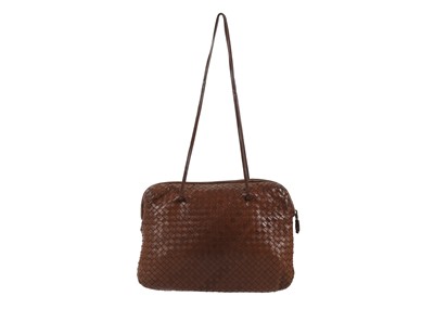 Lot 344 - Bottega Veneta brown intrecciato handbag, thin...