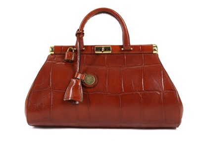 Lot 247 - Mulberry mock-croc Gladstone style handbag,...