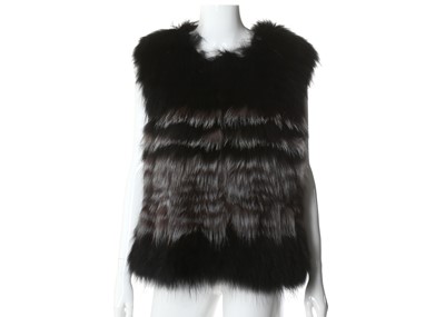 Lot 530 - Black and white marmot fur gilet, size L New...