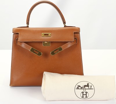 Lot 282 - Hermes gold Epsom Kelly Sellier 28, c.1989...