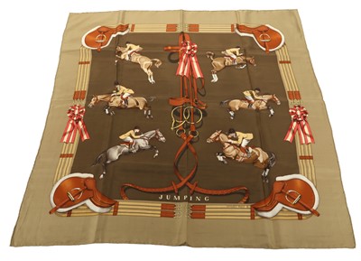 Lot 434 - Hermes 'Jumping' silk scarf, designed in 1971...