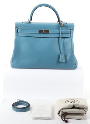 Lot 382 - Hermes Blue Jean Swift Kelly Retourne 36,...