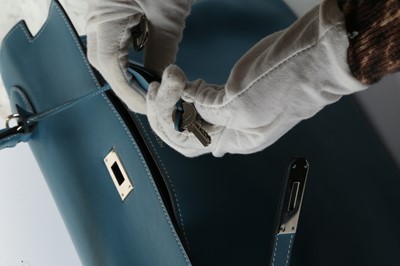 Lot 382 - Hermes Blue Jean Swift Kelly Retourne 36,...