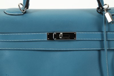 Lot 382 - Hermes Blue Jean Swift Kelly Retourne 36,...