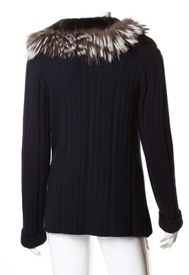 Lot 418 - Prada mink, fox and cashmere cardigan, navy...