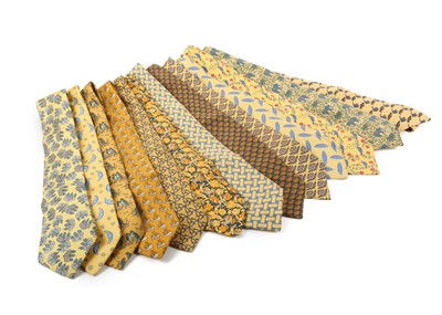 Lot 380 - Hermes silk ties, 13 in various designs in...