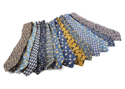 Lot 381 - Hermes silk ties, 13 in various designs in...